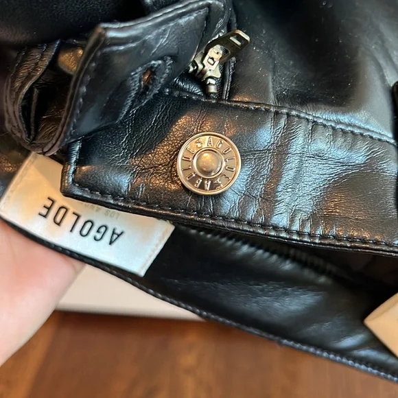 AGOLDE Recycled Leather Relaxed Boot Pant in Detox, Size 27 - Picture 6 of 9